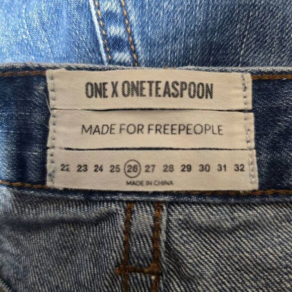 Free People One Teaspoon Bandits Shorts Distressed Denim - Picture 4 of 5